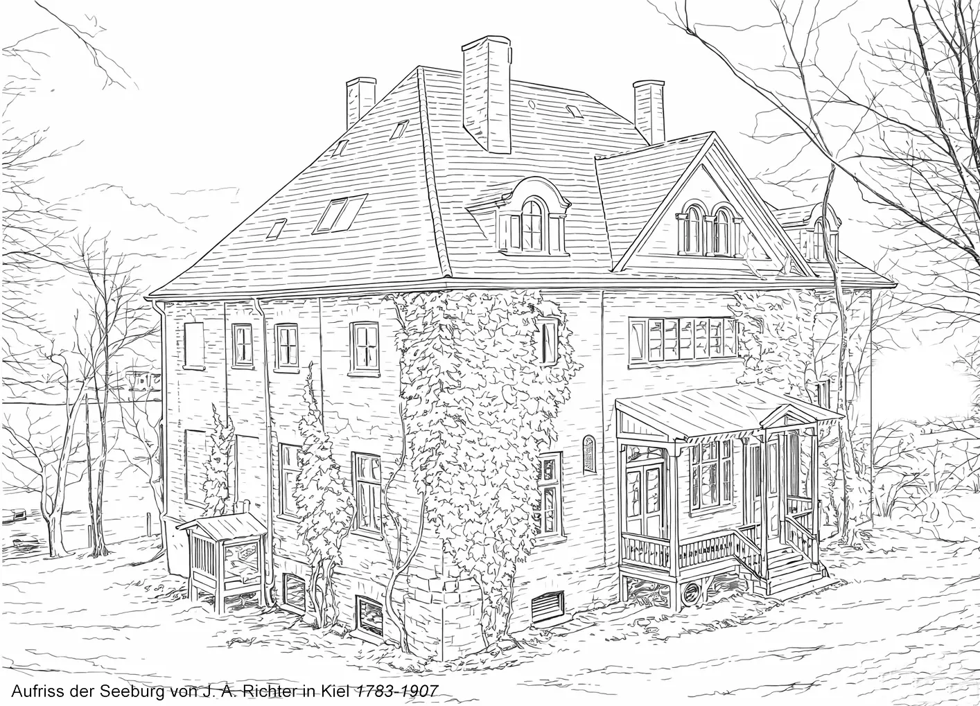 Ansicht der Seeburg von J.A. Richter in Kiel