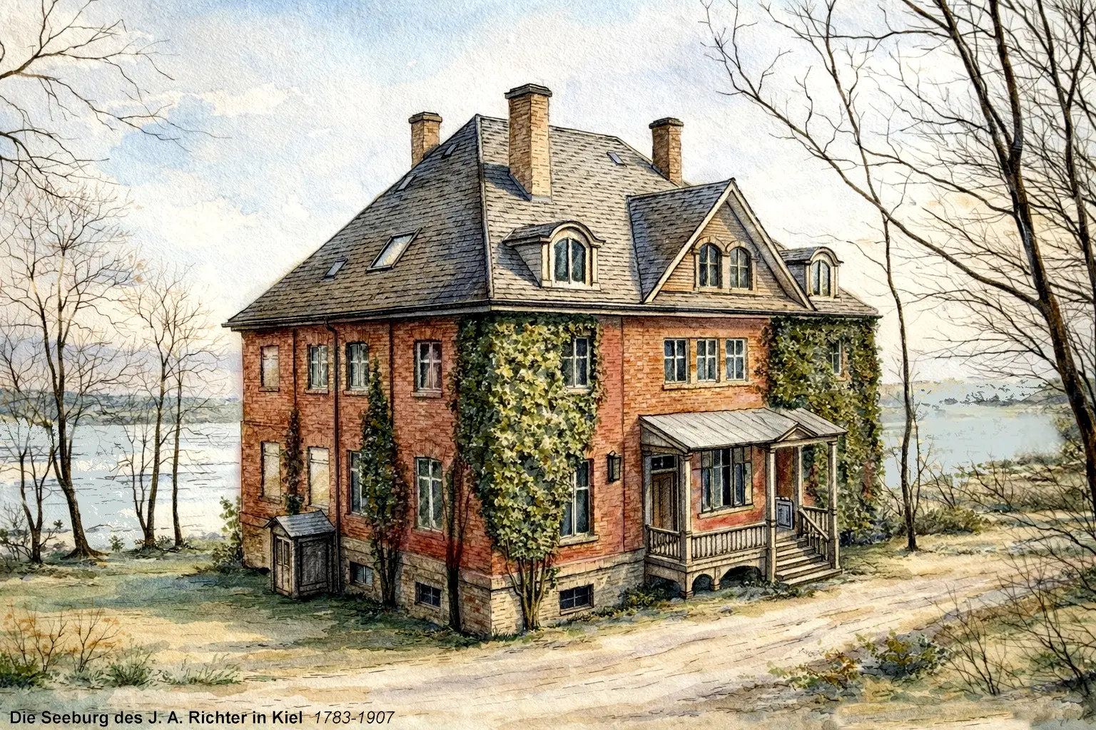 Ansicht Richters Seeburg in Kiel_Landseite