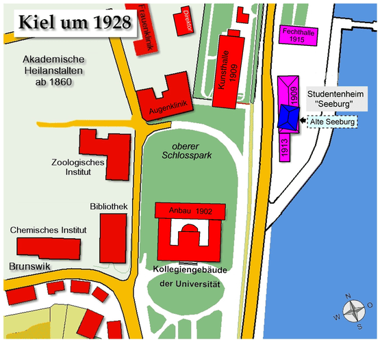 Lageplan der Seeburg 1928-2 in Kiel