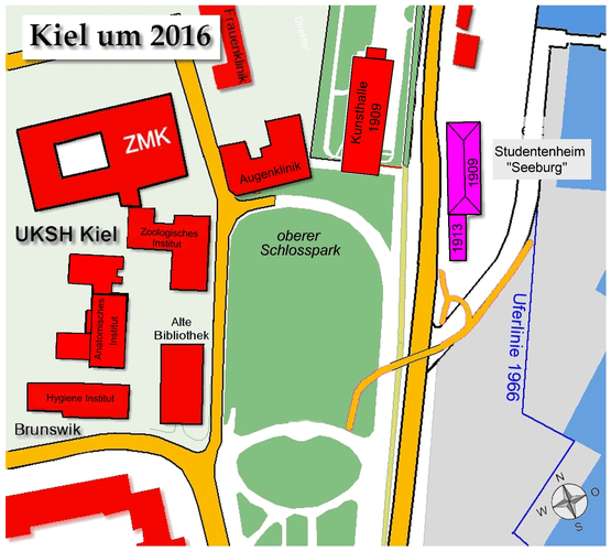 Lageplan der Seeburg 2016 in Kiel