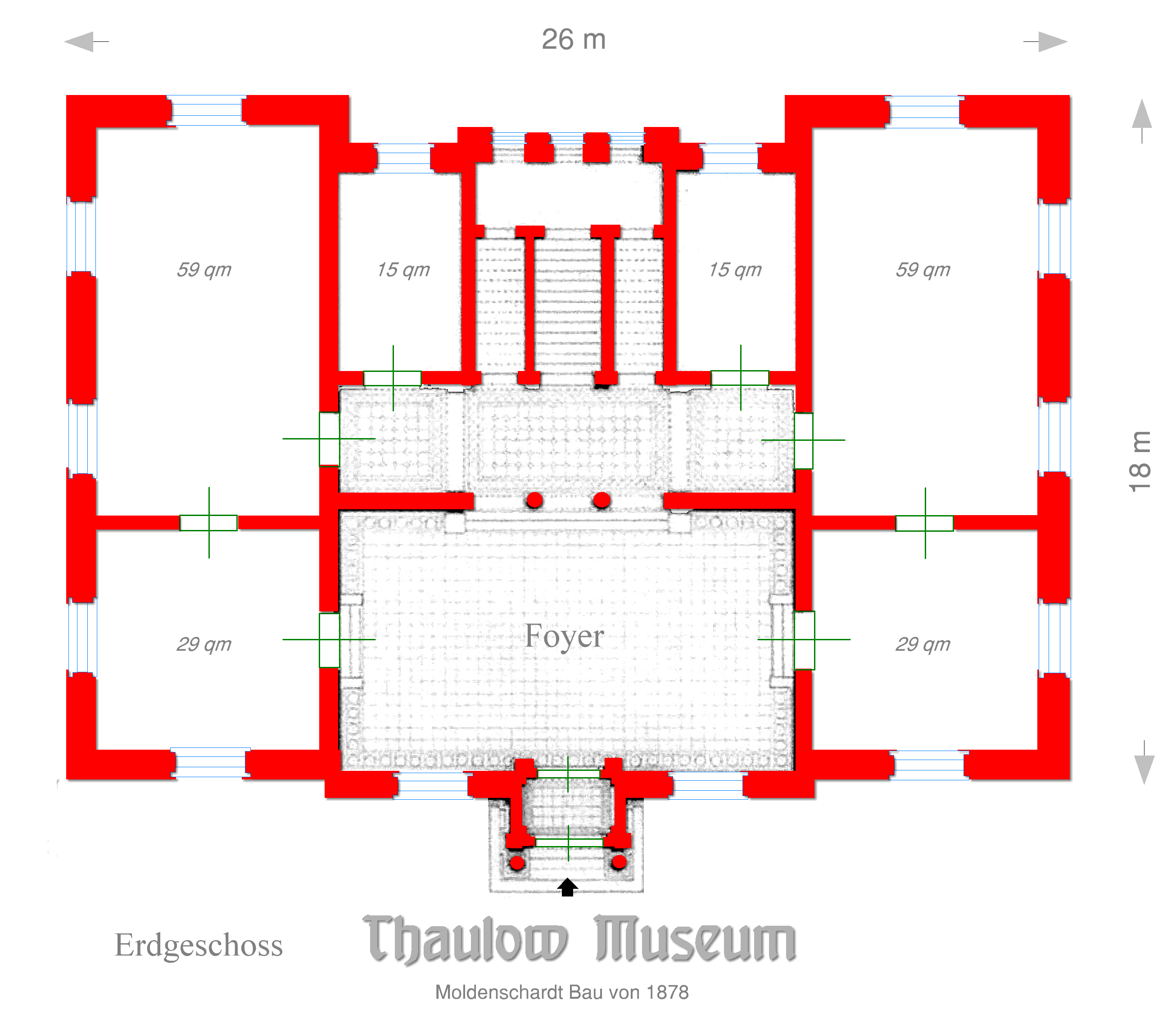 Grundriss Thaulow Museum Kiel-EG-1878