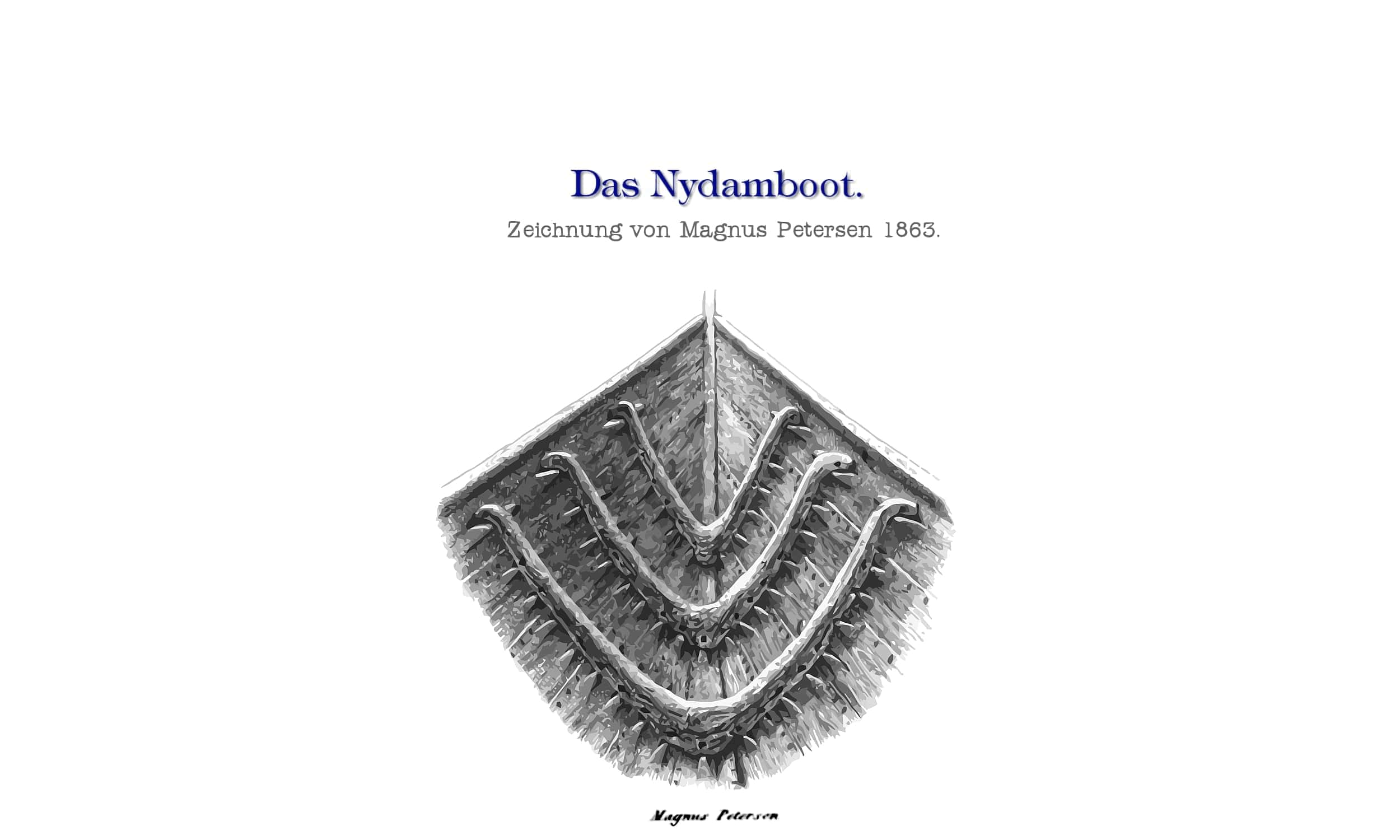 Nydamboot Bug_Zeichnung Magnus Petersen 1863