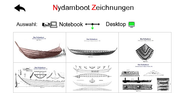 Auswahl Nydamboot Zeichnungen