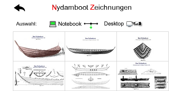Auswahl Nydamboot Zeichnungen
