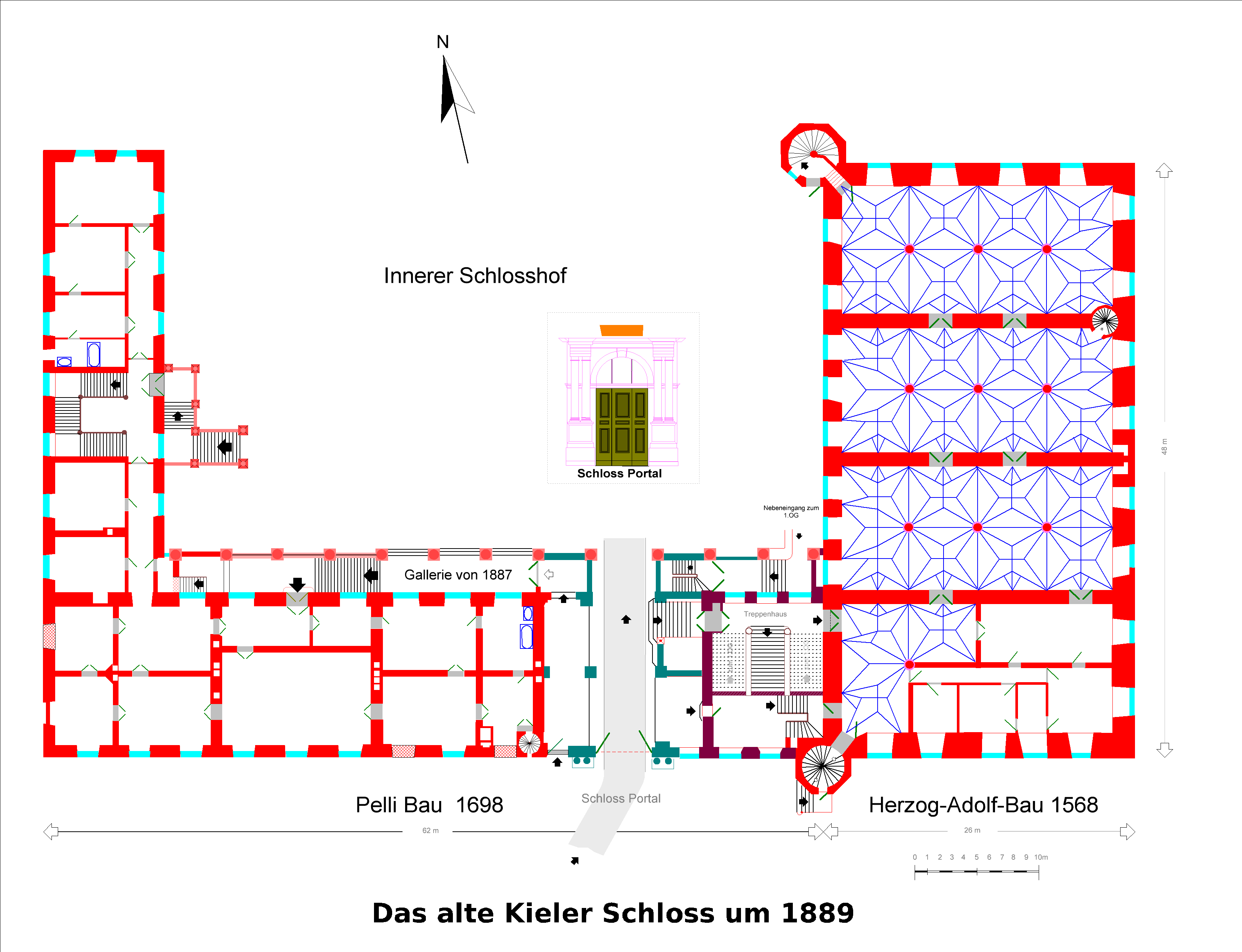 Grundriss-Kieler_Schloss_Pelli_Bau_1889-EG