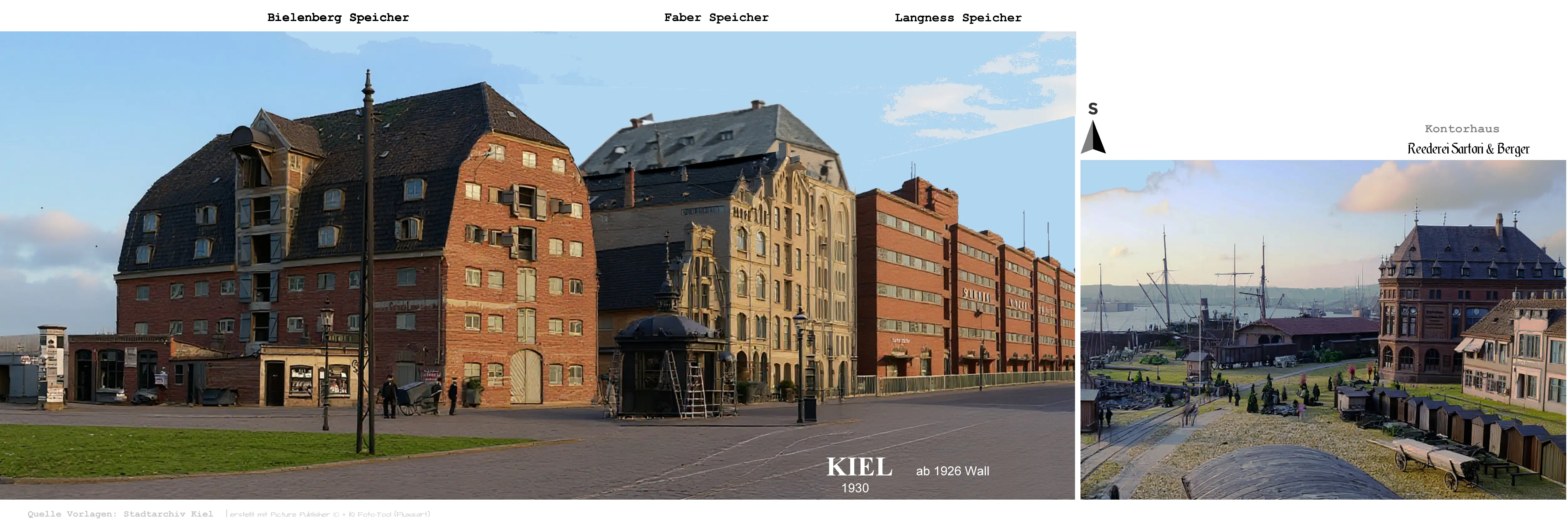 Panorama-Speicher am Wall in Kiel 1930