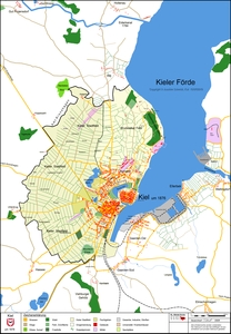 Kieler Stadtplan um 1876