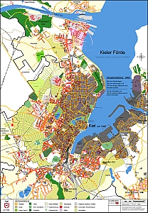 Kieler Stadtplan um 1945