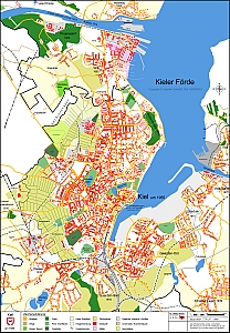 Kieler Stadtplan um 1955