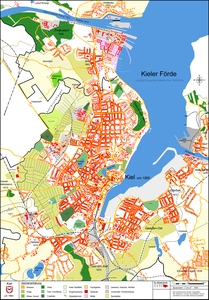 Kieler Stadtplan um 1960 