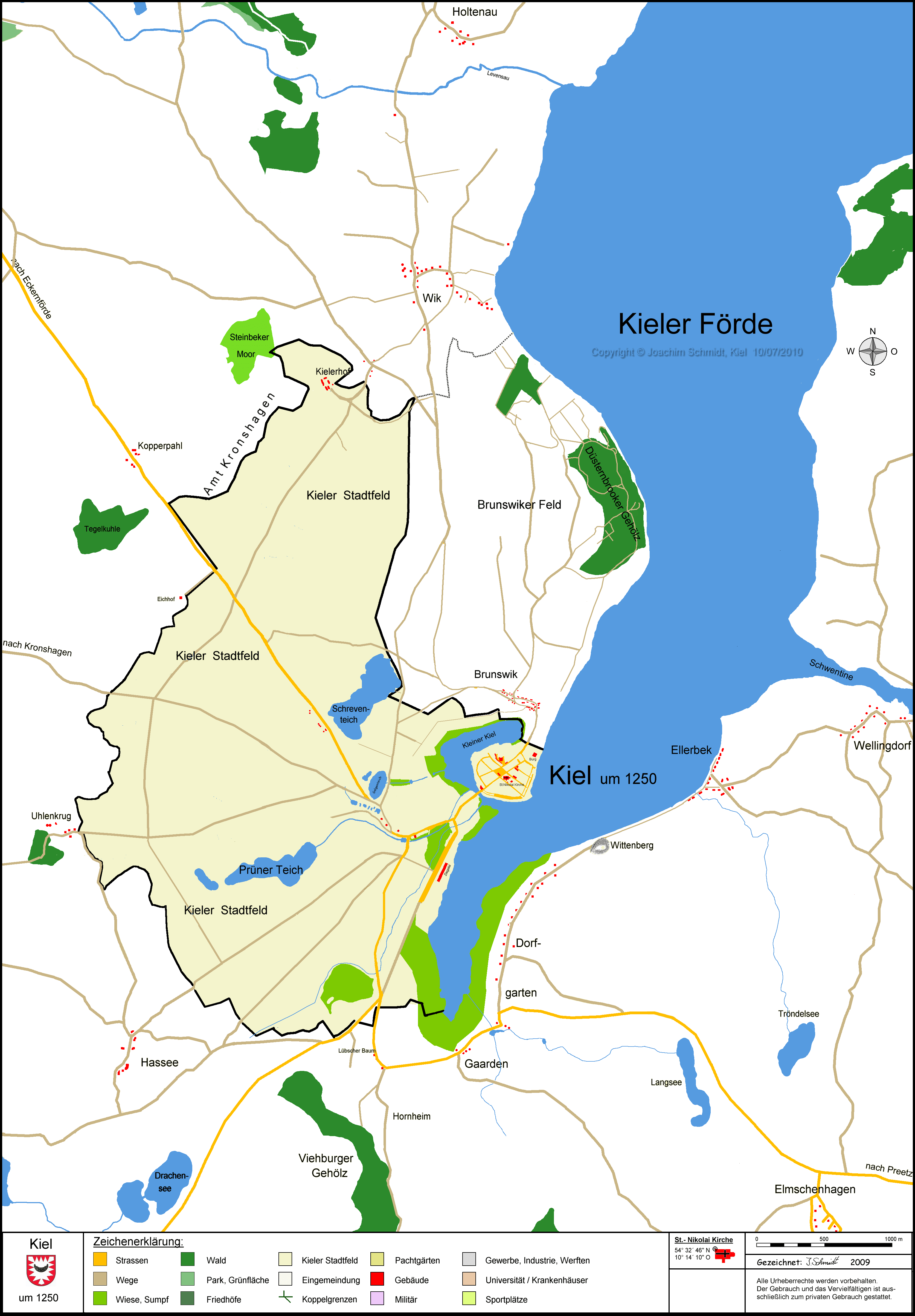 Stadtplan Kiel 1250